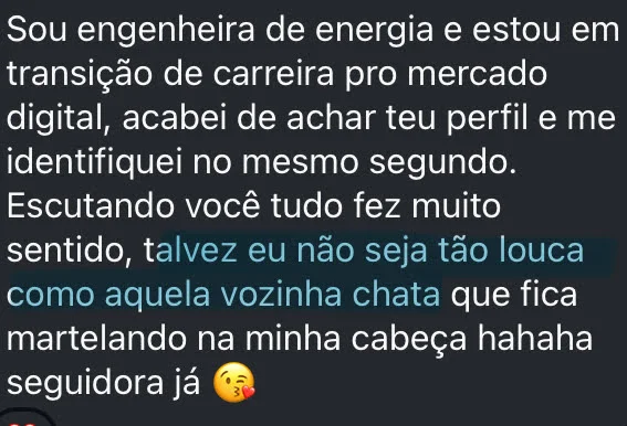 Depoimento de uma engenheira em transição de carreira