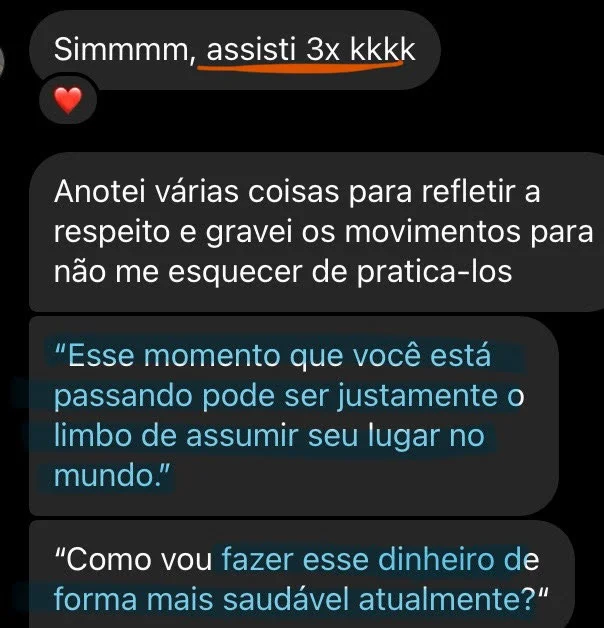 Depoimento sobre assumir seu lugar no mundo