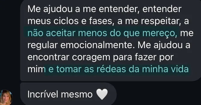 Depoimento sobre regulação do corpo e das emoções