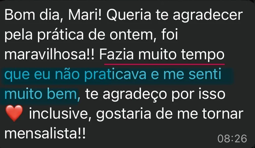 Depoimento sobre a prática de Yoga na vida real